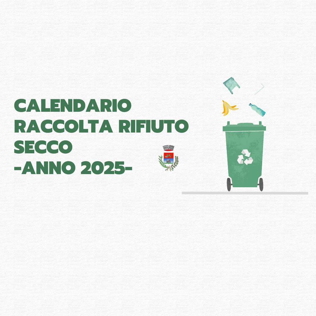 Calendario raccolta rifiuto secco - anno 2025